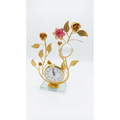 Luxury Golden Decorative leaf with Crystal Ball and Clo